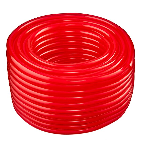 3/4" IDx1" ODx100Ft Translucent Non-Toxic Red Vinyl Tubing